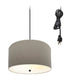 2 Light Swag Plug-In Pendant 14"w Light Oatmeal with Diffuser, Black Cord