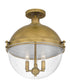 Perrine 3-light Semi Flush Mount Weathered Brass