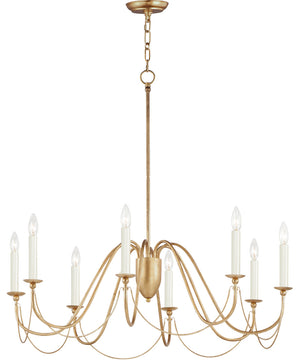 Plumette 8-Light Chandelier Gold Leaf