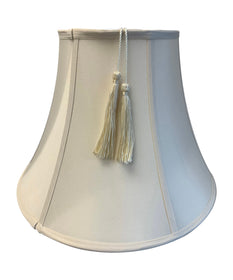16"W x 12"H Shantung Lamp Shade Tassel Eggshell