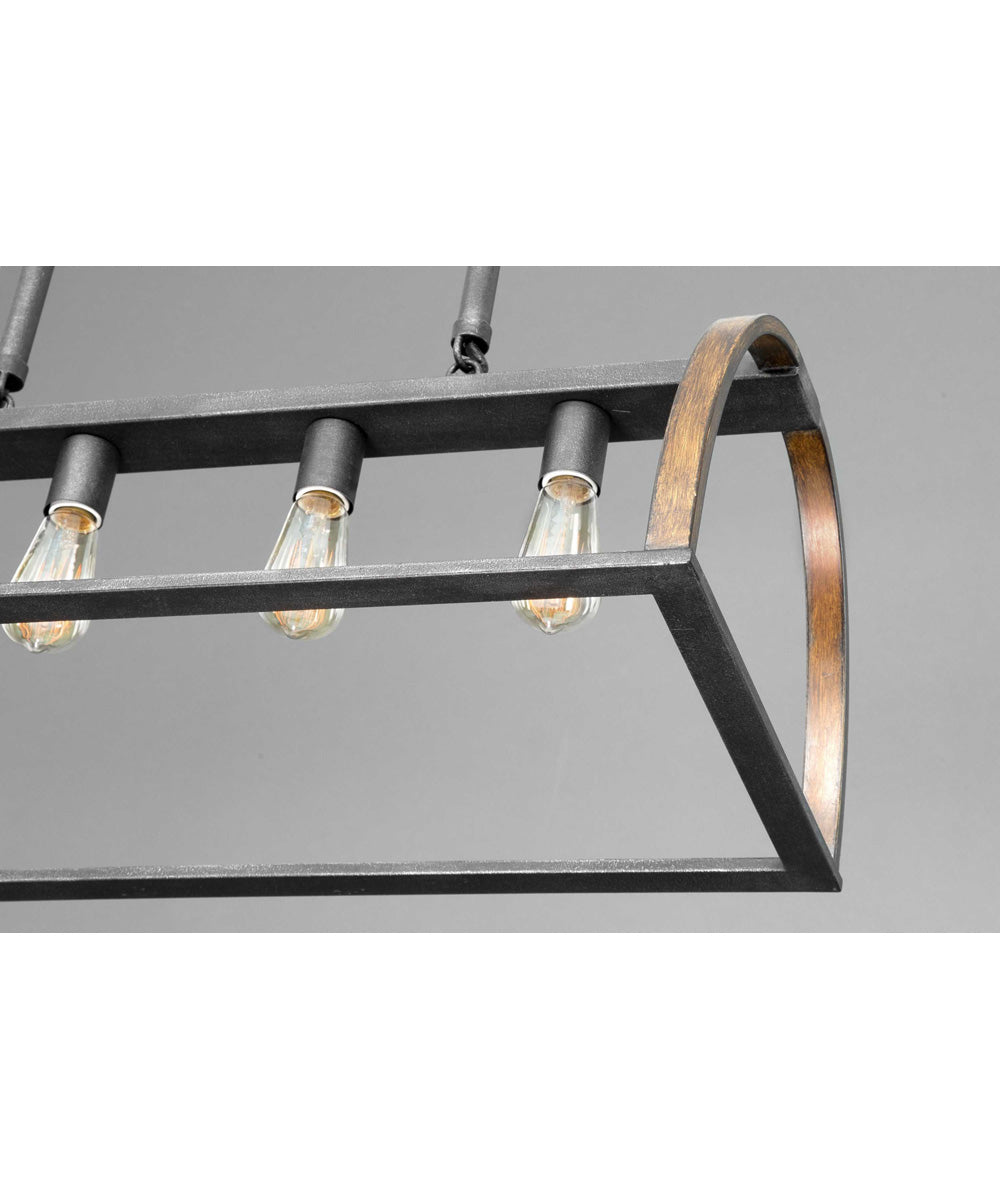 Trestle 4-Light Farmhouse Chandelier Light Gilded Iron