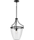 Parkhurst 1-Light New Traditional Clear Glass Pendant Light Matte Black