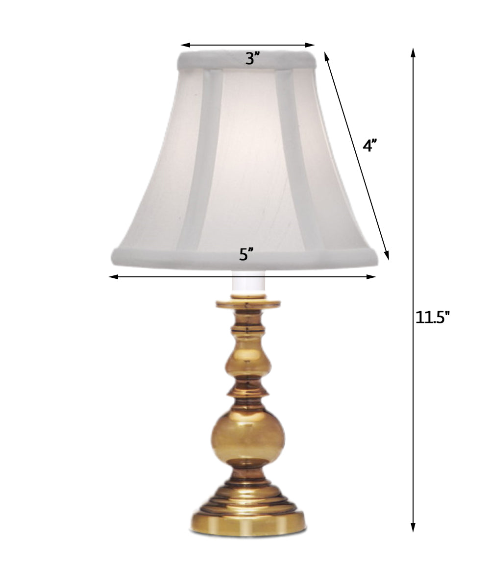11"H Burnished Brass Signature by Stiffel Candle Lamp, On/Off