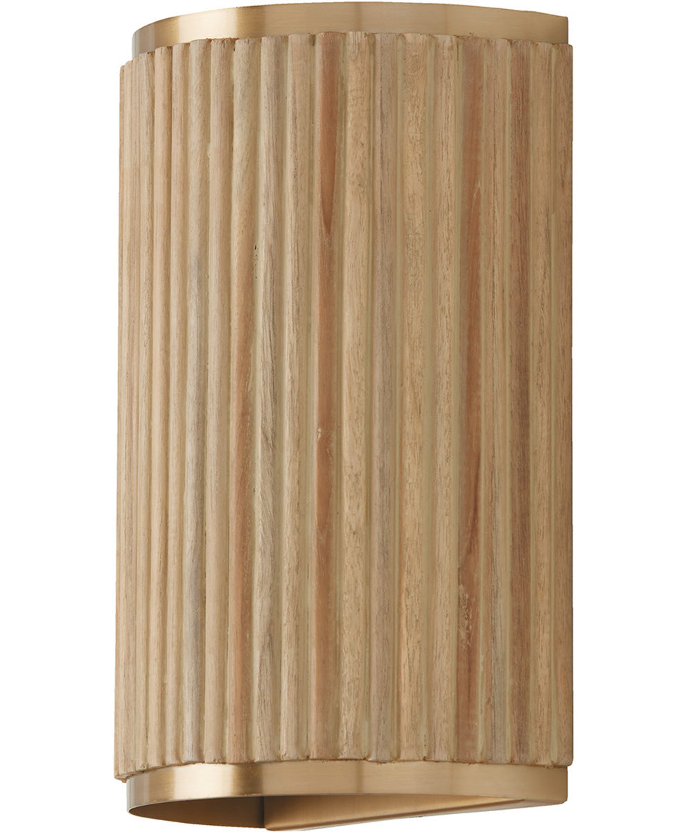 Donovan 2-Light Sconce White Wash and Matte Brass