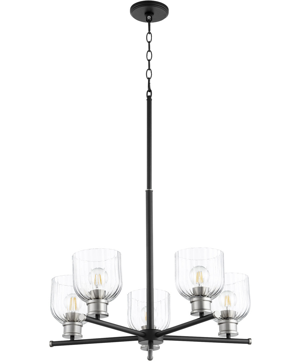 Monarch 5-light Chandelier Noir w/ Satin Nickel