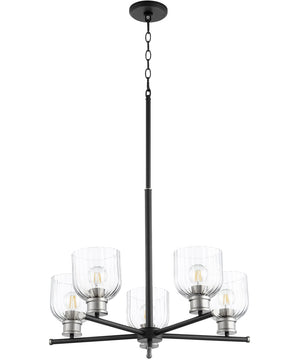 Monarch 5-light Chandelier Noir w/ Satin Nickel