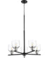 Monarch 5-light Chandelier Noir w/ Satin Nickel