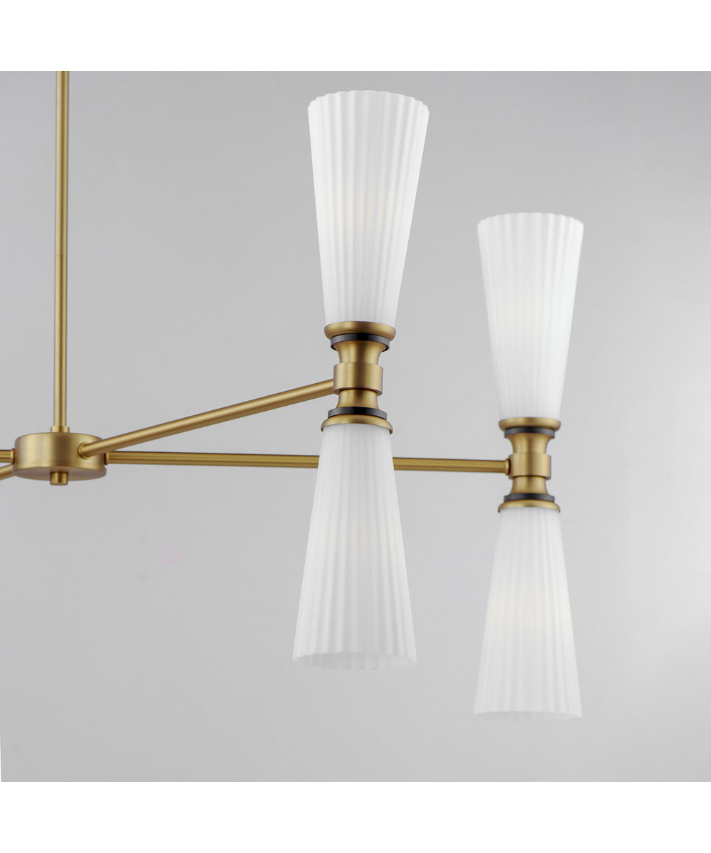 Krevat 8-Light Chandelier Black / Natural Aged Brass