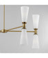 Krevat 8-Light Chandelier Black / Natural Aged Brass