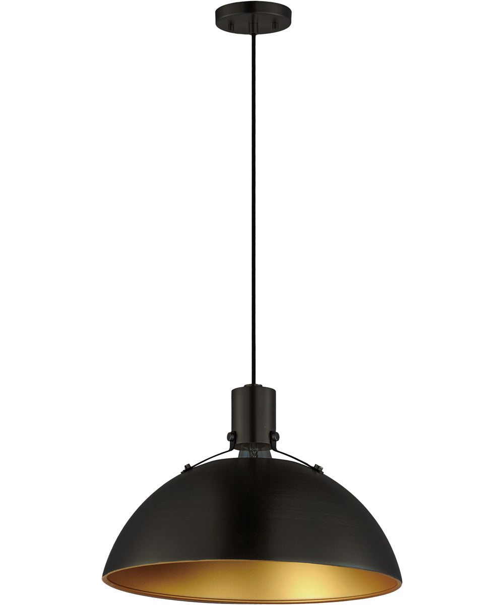 Dawn 15.5 inch Pendant Antique Brass / Black