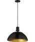 Dawn 15.5 inch Pendant Antique Brass / Black