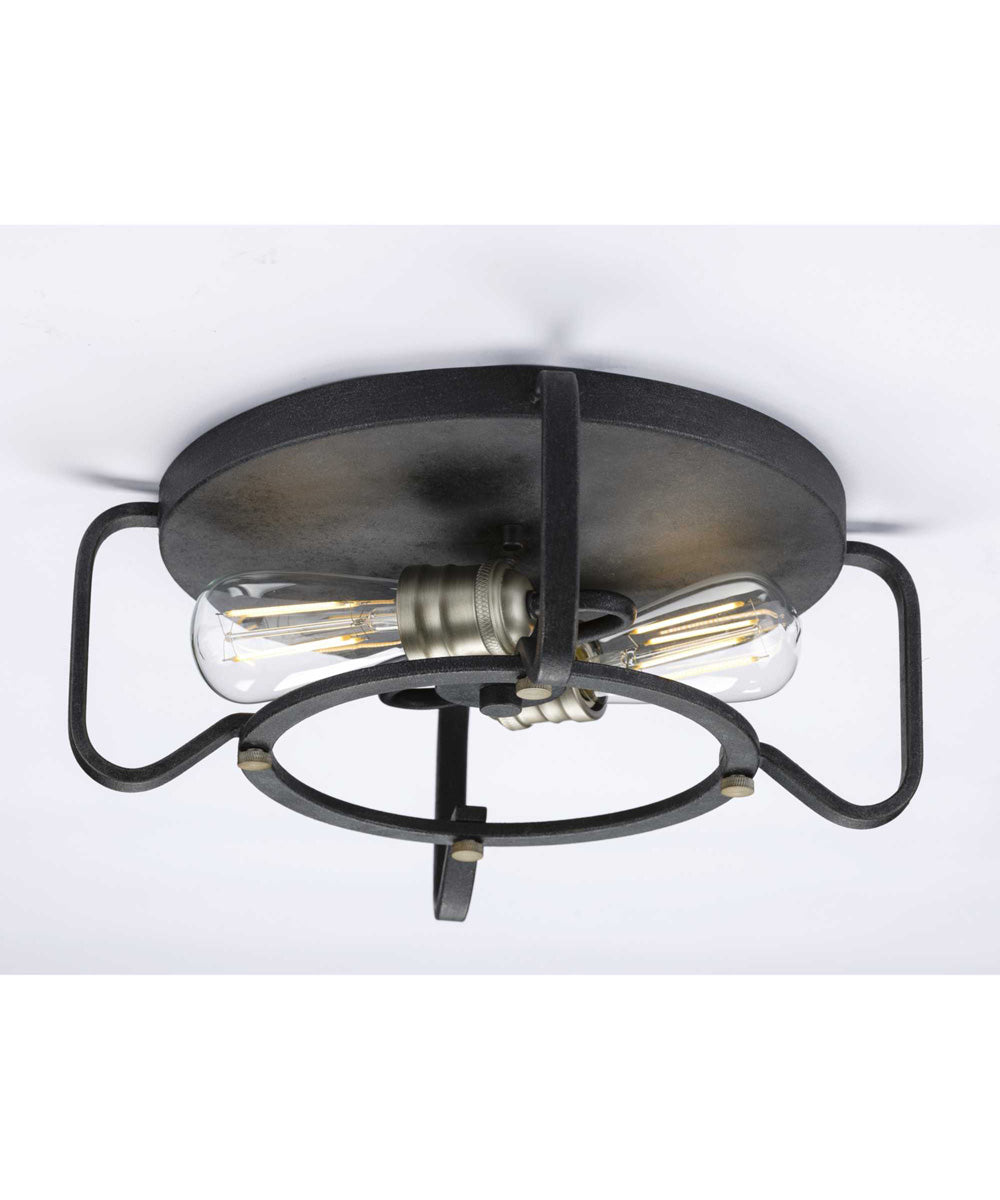 Foster 16" 2-Light Flush Mount Gilded Iron
