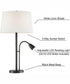 Nanette 1-Light 2 Pack-Table Lamp With Reading Black/White Linen