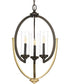 Evoke 3-Light Clear Glass Luxe Chandelier Light Antique Bronze