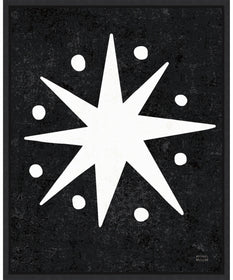Framed Christmas Whimsy Star by Michael Mullan Canvas Wall Art Print (23  W x 28  H), Sylvie Black Frame