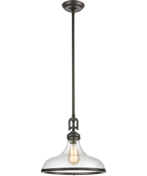 Rutherford 1-Light Pendant Oil Rubbed Bronze/Seedy Glass