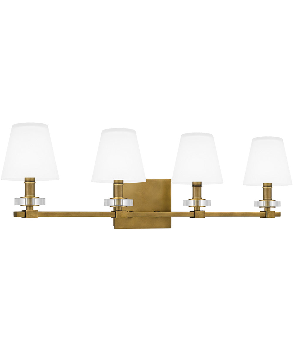 Kelsey Glen Extra Large 4-light Bath Light Weathered Brass