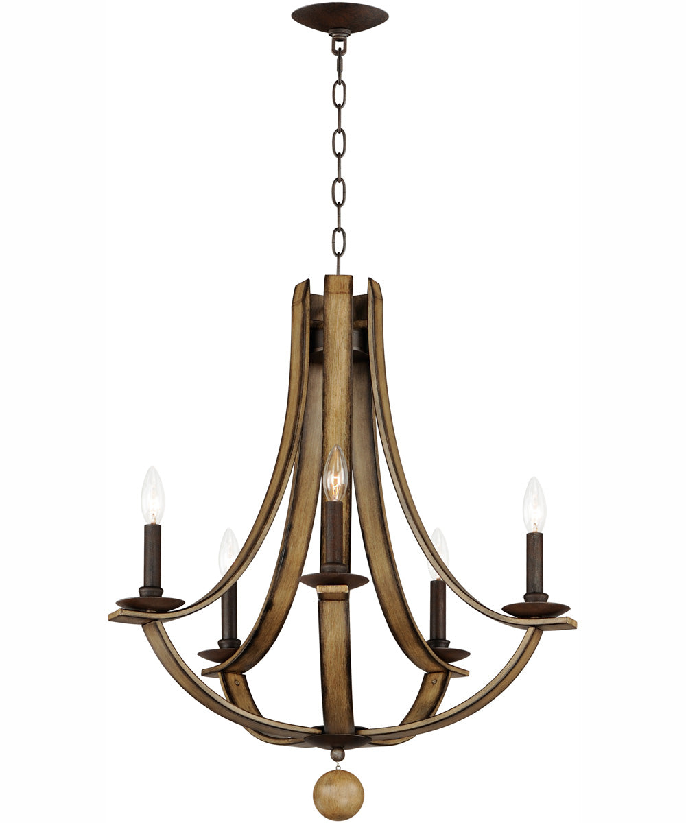 Basque 5-Light Chandelier Driftwood/Anthracite