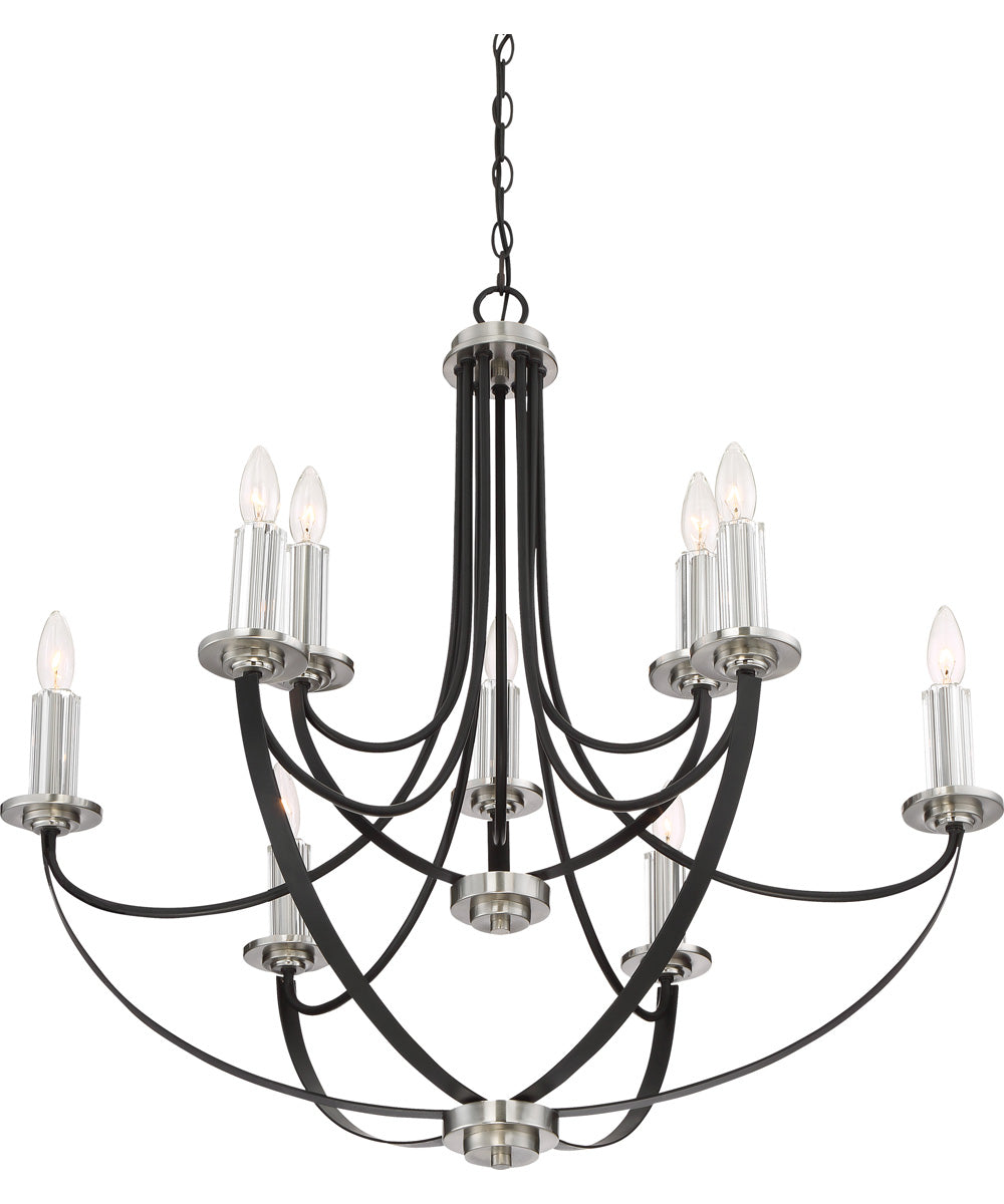 Alana 9-light Chandelier Mystic Black