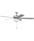 60" Super Pro 111 White Bowl Light Kit 3-Light LED Ceiling Fan (Blades Included) Brushed Satin Nickel