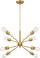 30"W Faraday 8-Light Pendant Brushed Brass