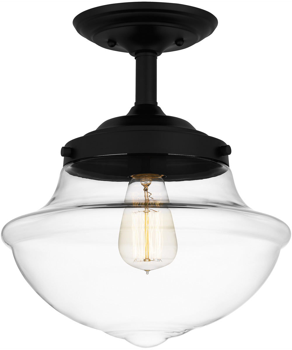 Quoizel Semi-Flush Mount Small 1-light Semi Flush Mount Matte Black