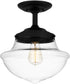 Quoizel Semi-Flush Mount Small 1-light Semi Flush Mount Matte Black