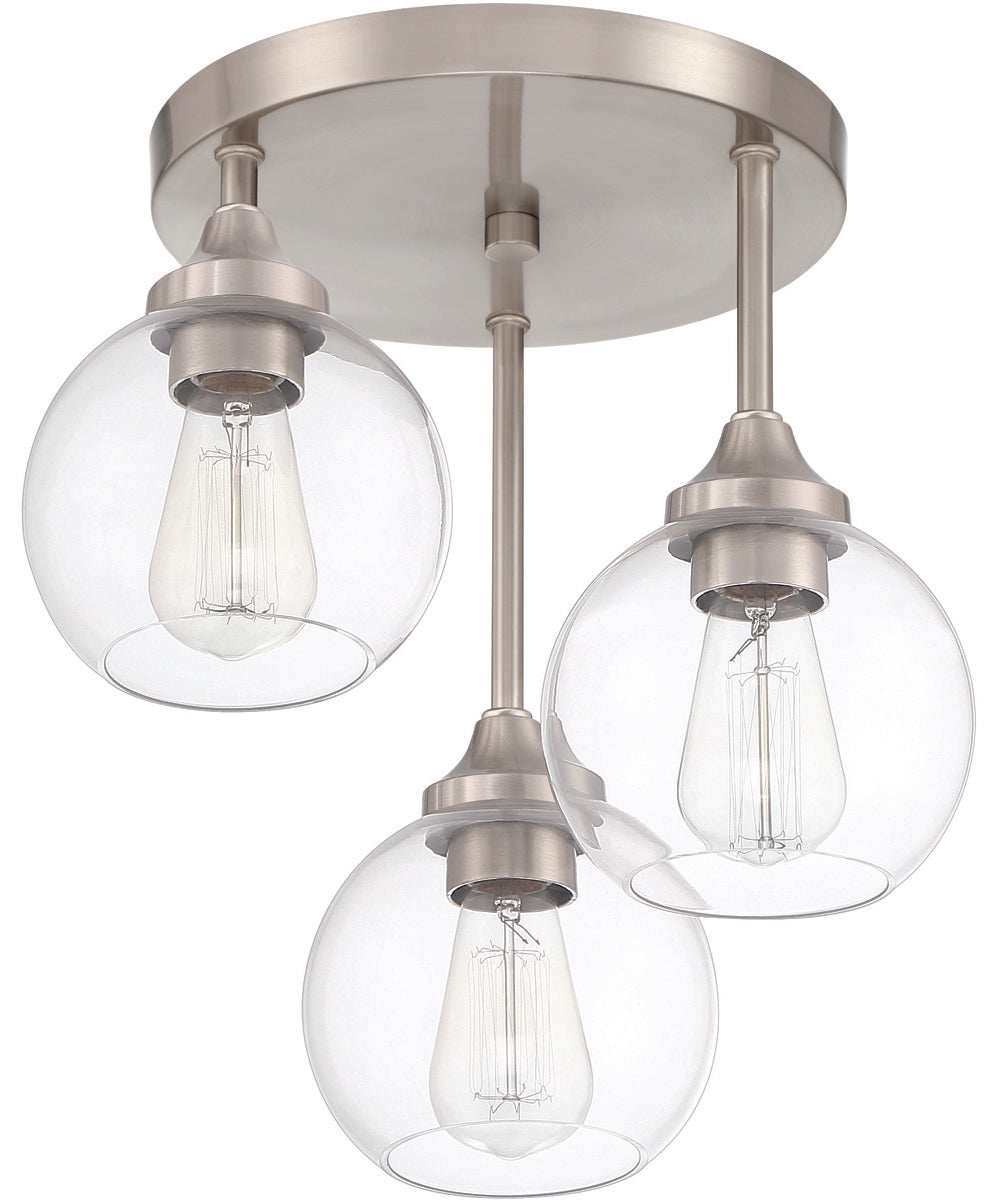 Glenda 3-Light Semi Flush Brushed Nickel