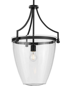 Parkhurst 1-Light New Traditional Clear Glass Pendant Light Matte Black