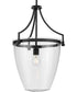 Parkhurst 1-Light New Traditional Clear Glass Pendant Light Matte Black