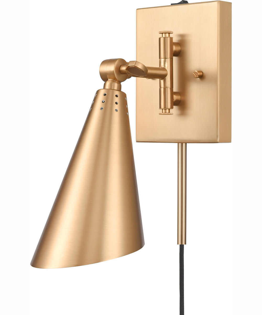 Whitmire 1-Light Plug In/Hardwire Sconce - Brushed Gold, 5"W
