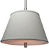 16"W Satin Nickel Pendant Light with Empire Textured Oatmeal Slotted Pendant Shade and Diffuser
