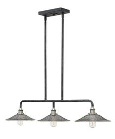 40"W Rigby 3-Light Stem Hung Linear in Aged Zinc