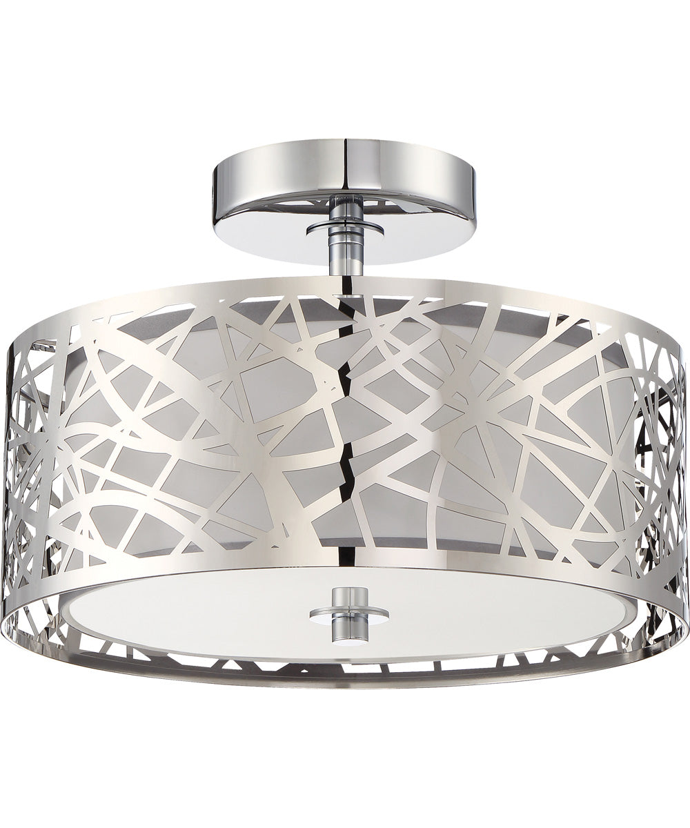 Abode Small 2-light Semi Flush Mount Polished Chrome