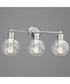 Hansford 3-Light Clear Glass Coastal Bath Vanity Light Polished Nickel
