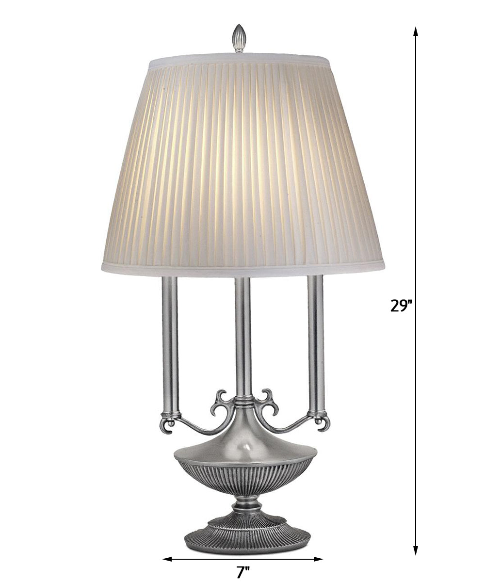 29"H 1-Light Desk Lamp Pewter