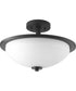 Replay 2-Light 14-3/4" Semi-Flush Textured Black