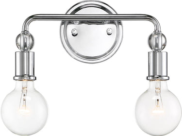 14"W Bounce 2-Light Vanity & Wall Polished Nickel