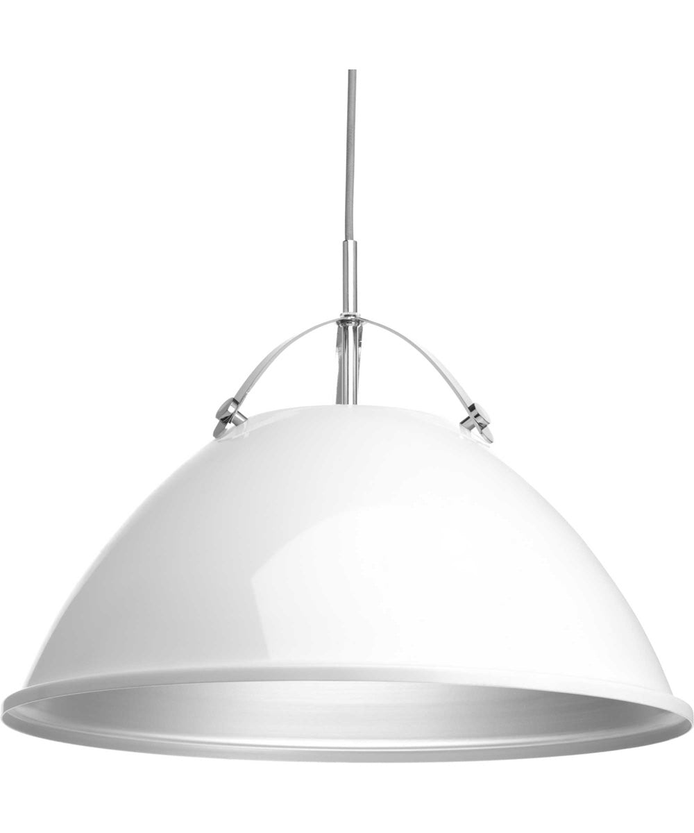 Tre 1-Light Metal Shade Coastal Pendant Light White