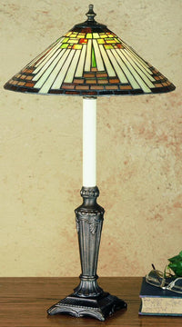 20"H Diamond Mission  Tiffany Table Lamp