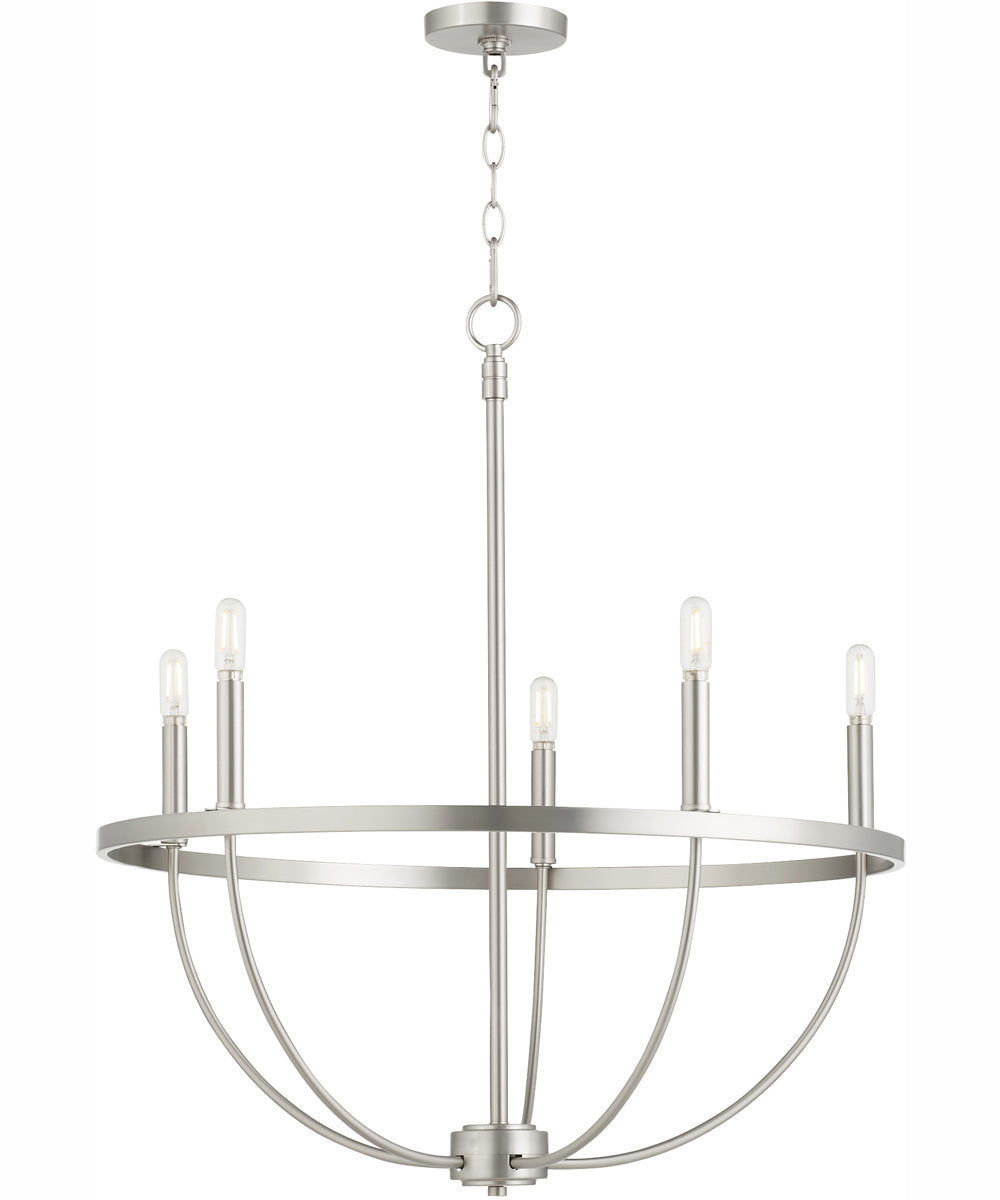 Tribute 5-light Chandelier Satin Nickel