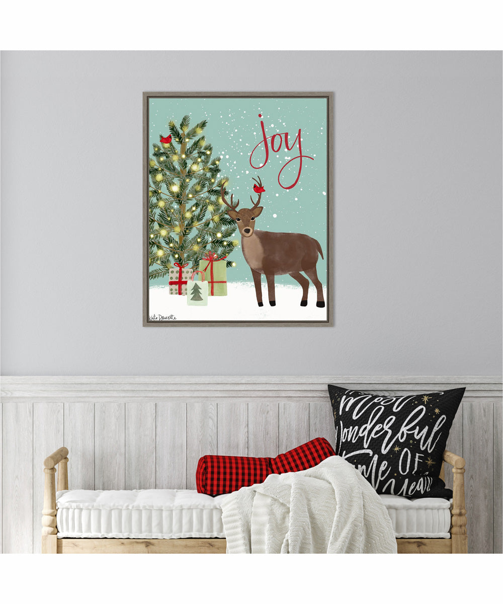 Framed Joy by Katie Doucette Canvas Wall Art Print (23  W x 28  H), Sylvie Greywash Frame