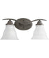 Trinity 2-Light Etched Glass Traditional Bath Vanity Light Antique Bronze