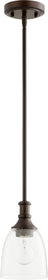 5"W Richmond 1-light Pendant Oiled Bronze w/ Clear/Seeded