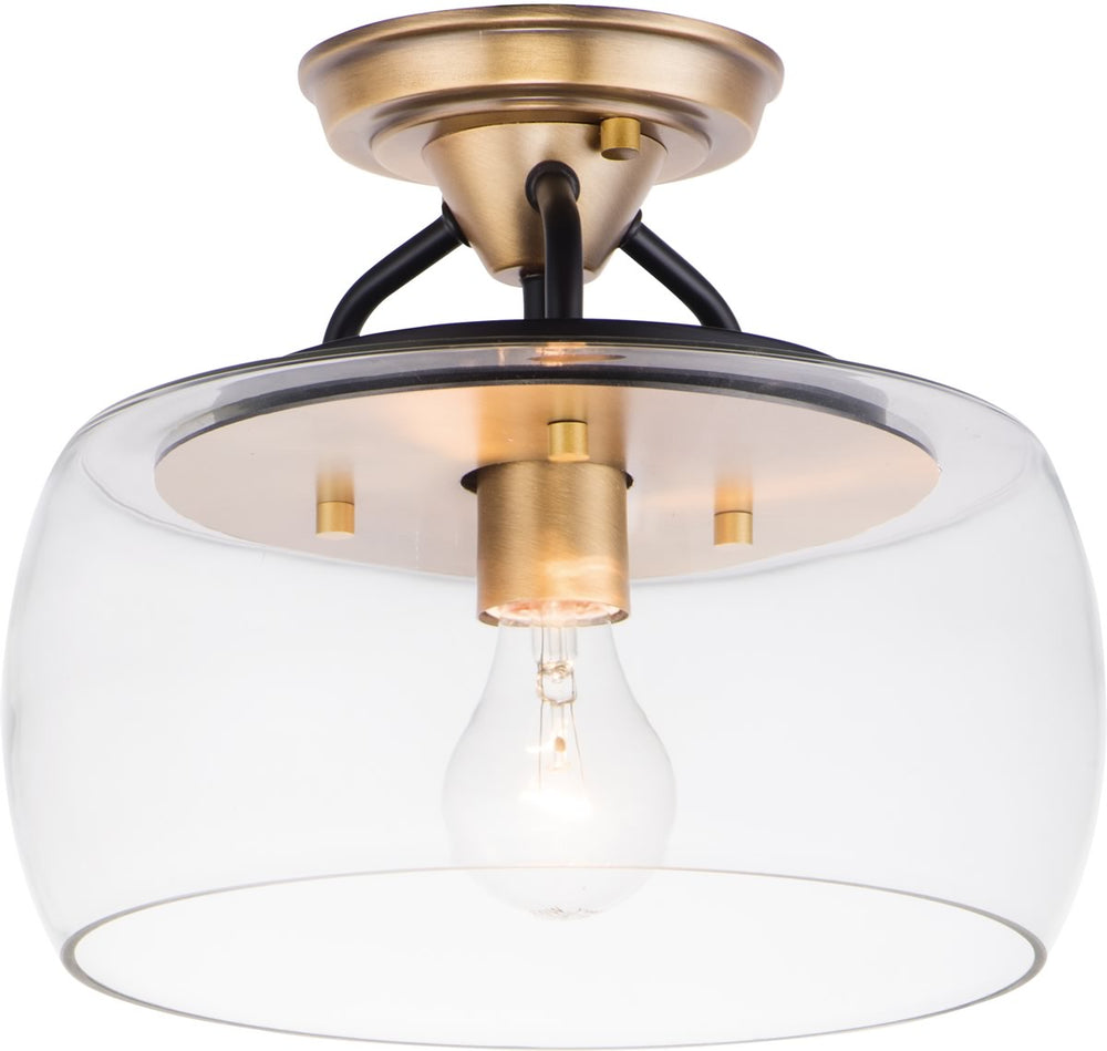 11"W Goblet 1-Light Semi Flush Mount Bronze / Antique Brass