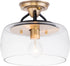 11"W Goblet 1-Light Semi Flush Mount Bronze / Antique Brass
