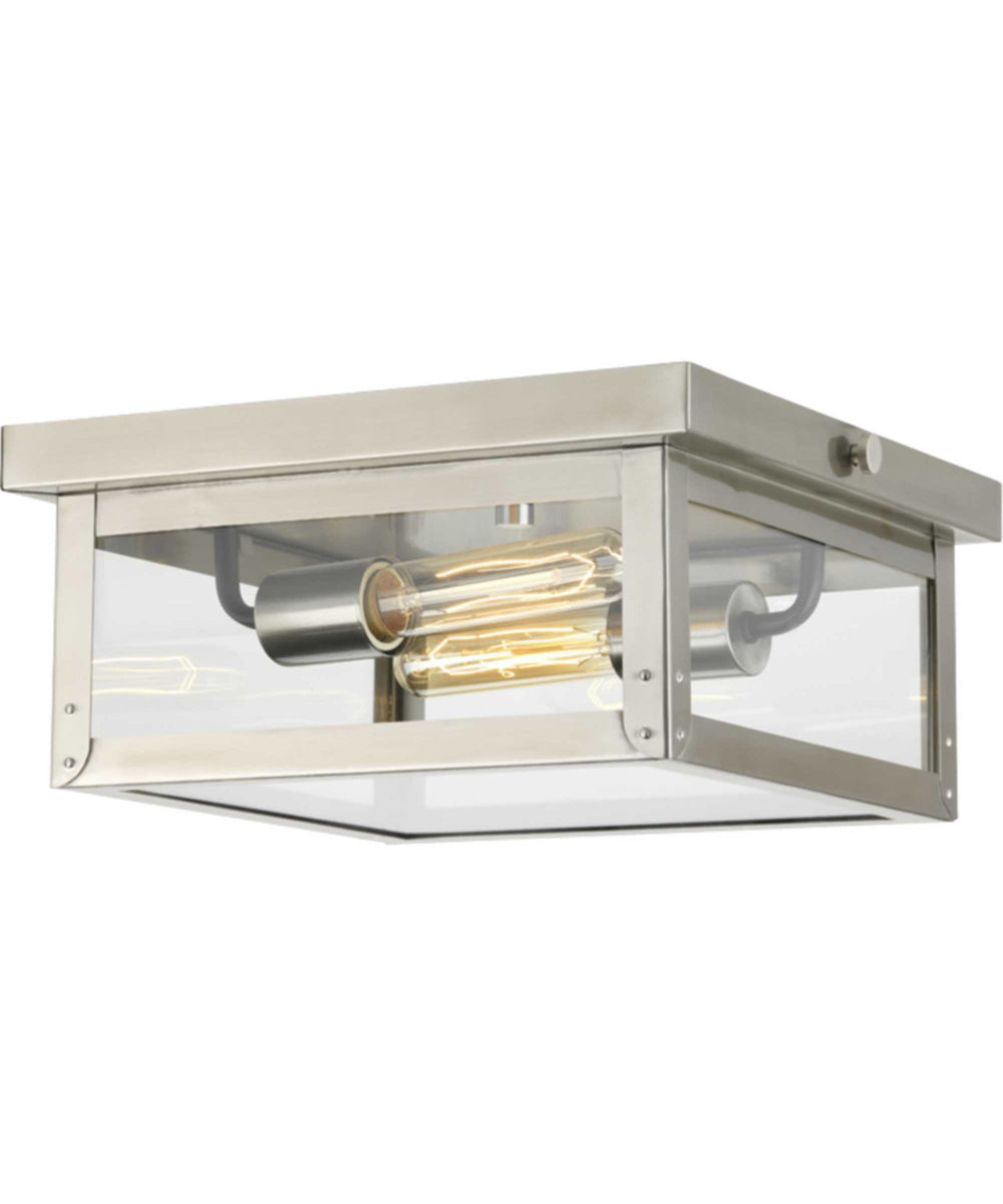 Union Square 2-Light Flush Mount Stainless Steel