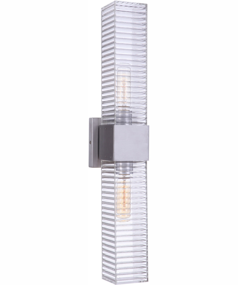 Ridge 2-Light Wall Sconce Satin Aluminum
