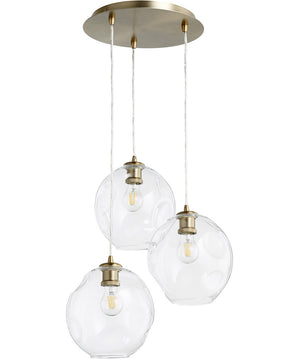 Numen 3-light Pendant Aged Brass