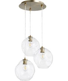 Numen 3-light Pendant Aged Brass